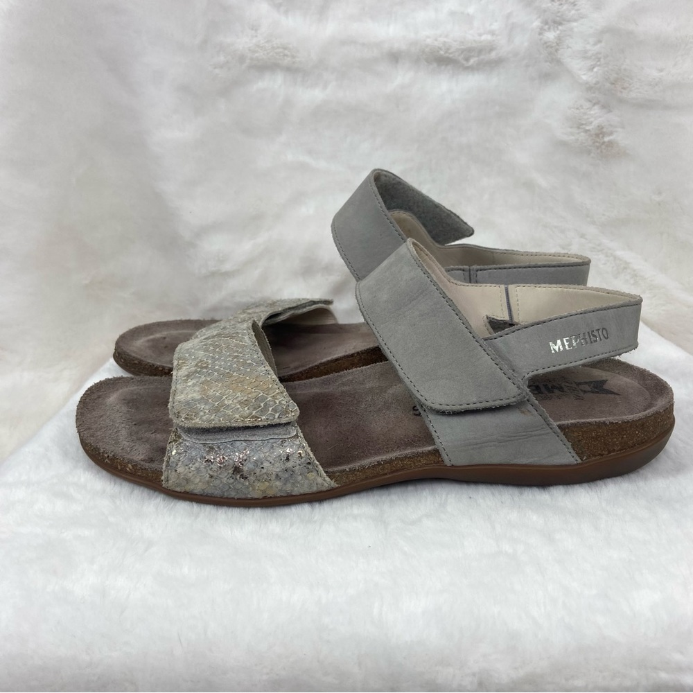 Mephisto Shimmer Gold Gray Python Snakeprint Leat… - image 3